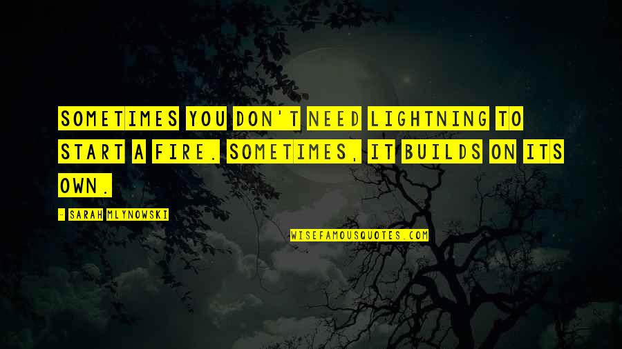 Nourbakhsh Quotes By Sarah Mlynowski: Sometimes you don't need lightning to start a