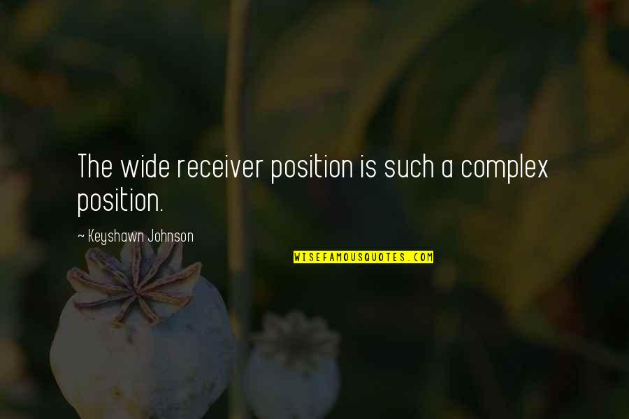 Nourishing Friendships Quotes By Keyshawn Johnson: The wide receiver position is such a complex Nourishing Friendships Quotes By Keyshawn Johnson: The wide receiver position is such a complex