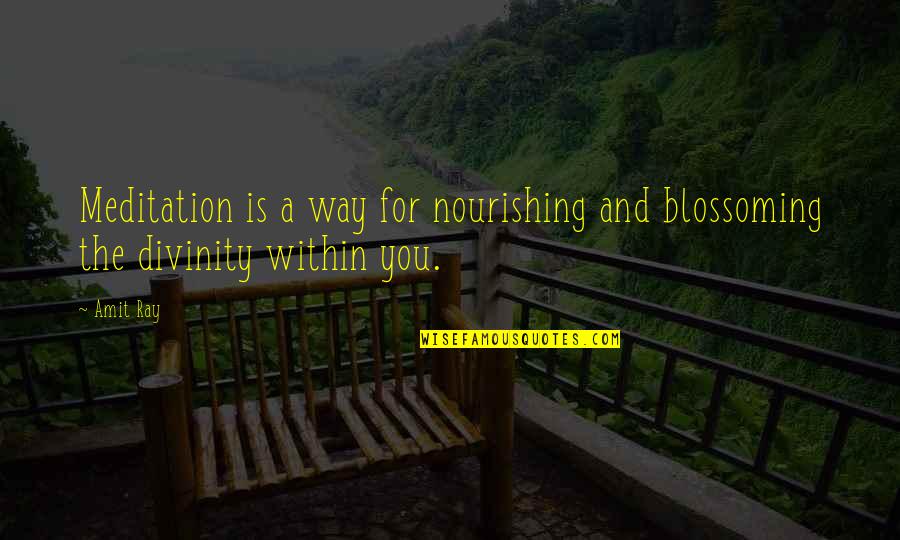 Nourishing Quotes By Amit Ray: Meditation is a way for nourishing and blossoming
