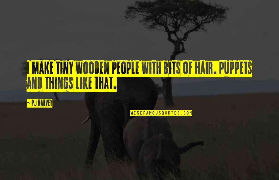 Novaesium Quotes By PJ Harvey: I make tiny wooden people with bits of