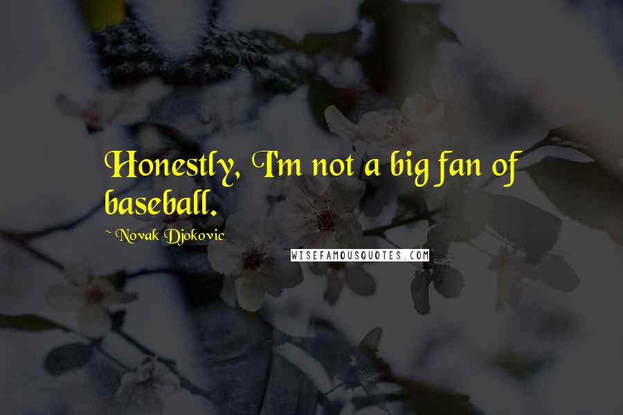 Novak Djokovic quotes: Honestly, I'm not a big fan of baseball.