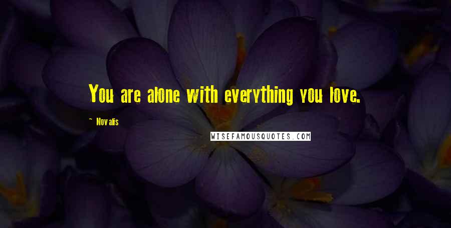 Novalis quotes: You are alone with everything you love.