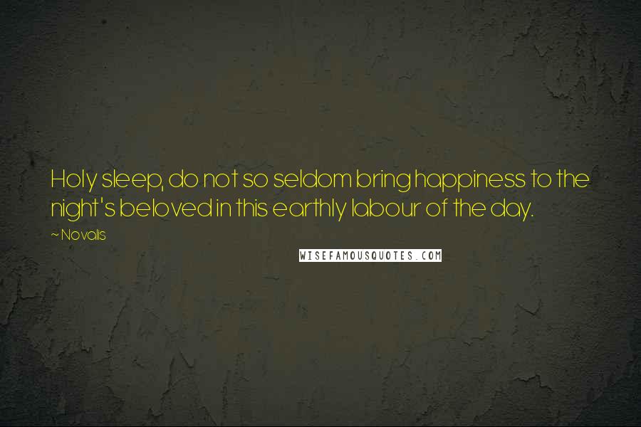 Novalis quotes: Holy sleep, do not so seldom bring happiness to the night's beloved in this earthly labour of the day.