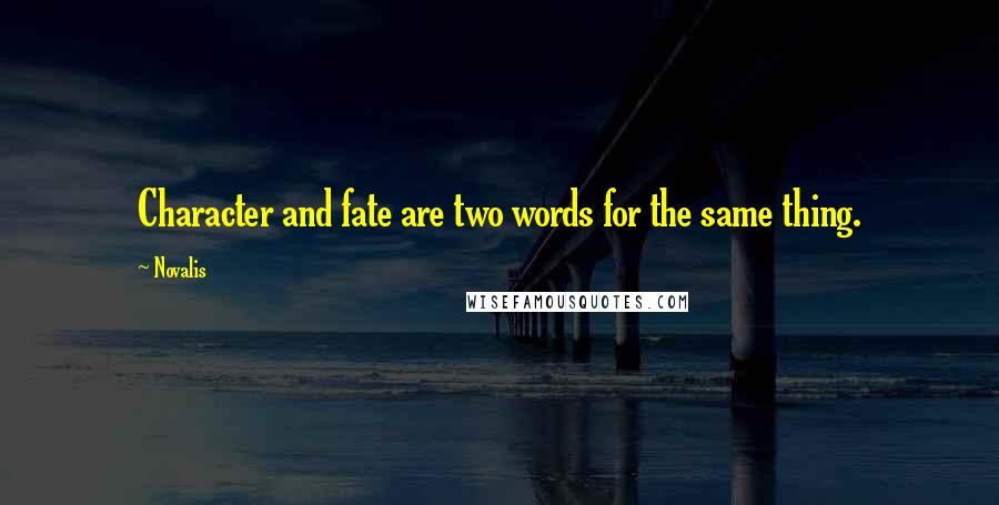 Novalis quotes: Character and fate are two words for the same thing.