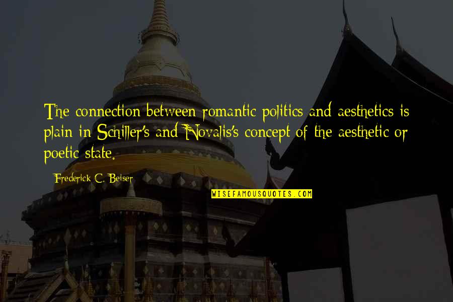 Novalis Quotes By Frederick C. Beiser: The connection between romantic politics and aesthetics is