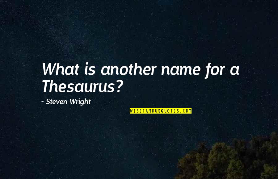 Novecento Doral Quotes By Steven Wright: What is another name for a Thesaurus?