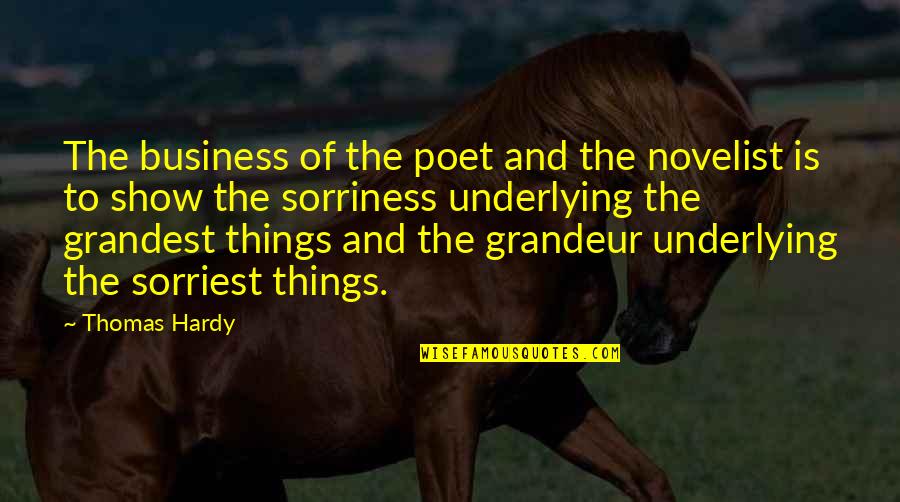 Novelist And Poet Quotes By Thomas Hardy: The business of the poet and the novelist