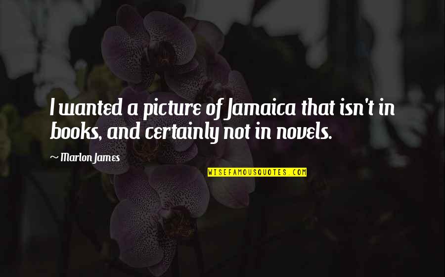 Novels Books Quotes By Marlon James: I wanted a picture of Jamaica that isn't