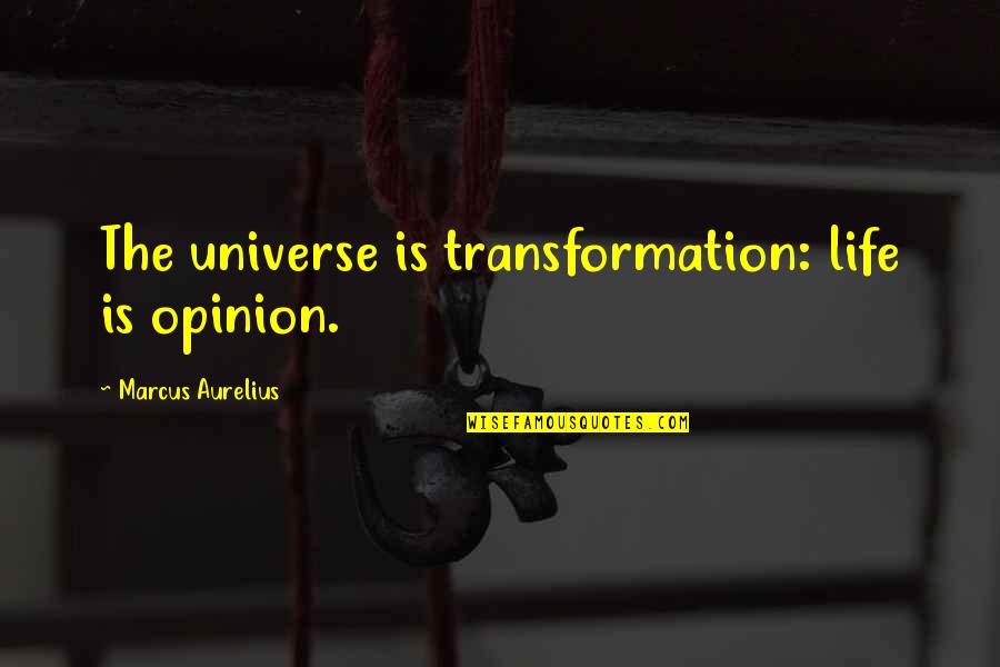 Novelties Quotes By Marcus Aurelius: The universe is transformation: life is opinion.