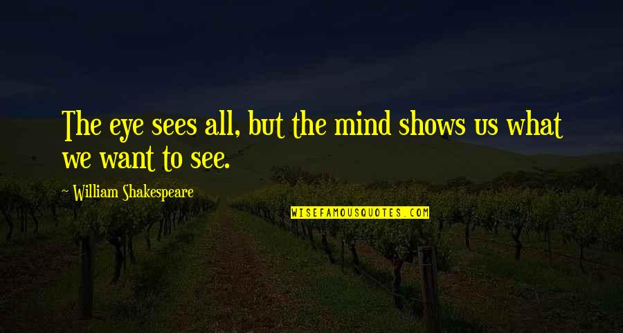 November Weather Quotes By William Shakespeare: The eye sees all, but the mind shows