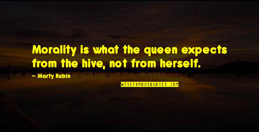Novial Gold Quotes By Marty Rubin: Morality is what the queen expects from the