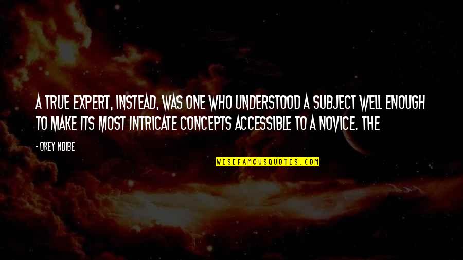 Novice Quotes By Okey Ndibe: A true expert, instead, was one who understood