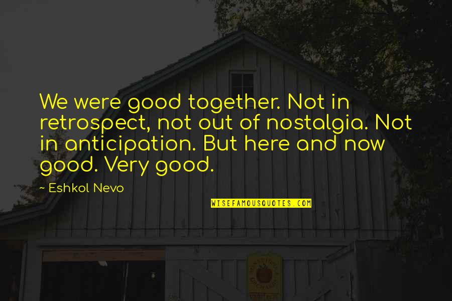 Now And Here Quotes By Eshkol Nevo: We were good together. Not in retrospect, not