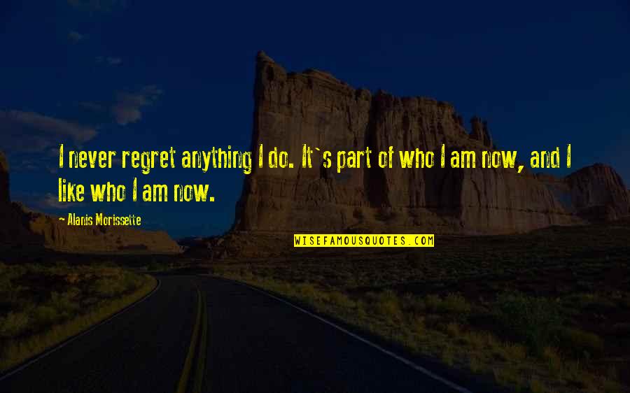 Now And Never Quotes By Alanis Morissette: I never regret anything I do. It's part