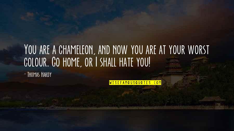Now I Hate You Quotes By Thomas Hardy: You are a chameleon, and now you are Now I Hate You Quotes By Thomas Hardy: You are a chameleon, and now you are