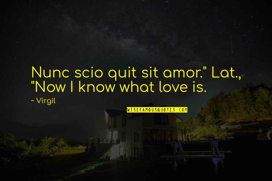 Now I Quit Quotes By Virgil: Nunc scio quit sit amor." Lat., "Now I