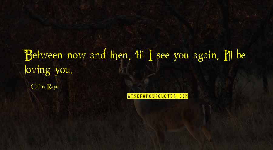 Now I See You Quotes By Collin Raye: Between now and then, 'til I see you