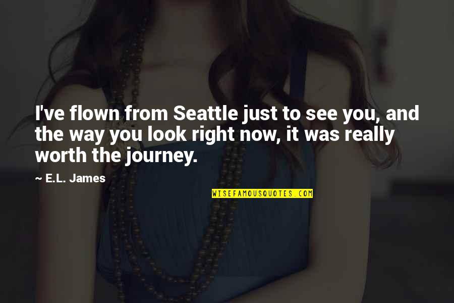Now I See You Quotes By E.L. James: I've flown from Seattle just to see you,