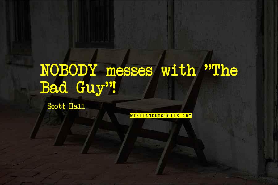 Now I'm The Bad Guy Quotes By Scott Hall: NOBODY messes with "The Bad Guy"!