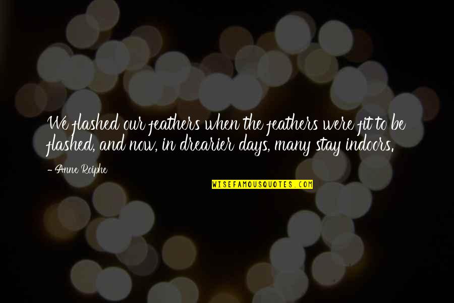 Now In Days Quotes By Anne Roiphe: We flashed our feathers when the feathers were