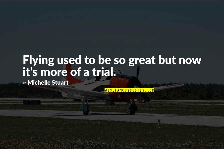 Now So Quotes By Michelle Stuart: Flying used to be so great but now Now So Quotes By Michelle Stuart: Flying used to be so great but now