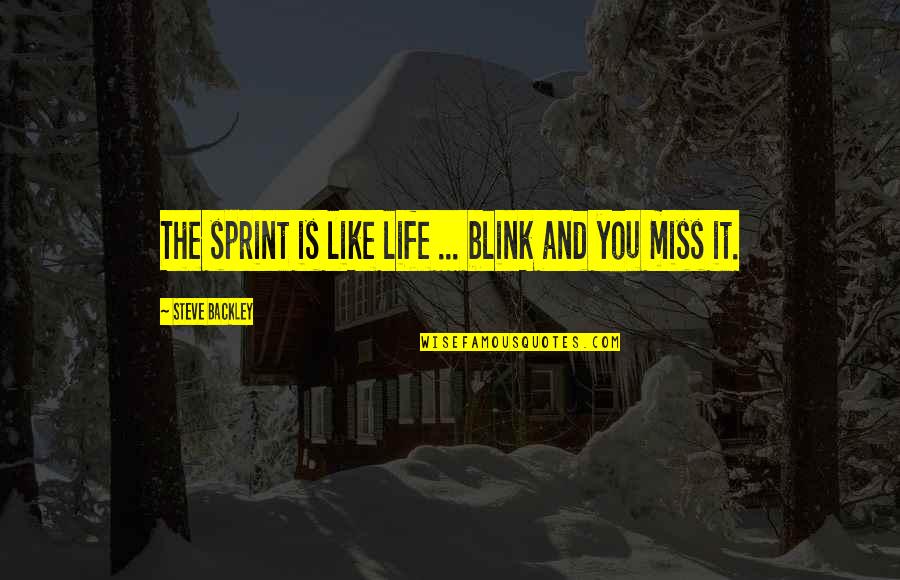 Now That You're In My Life Quotes By Steve Backley: The sprint is like life ... blink and