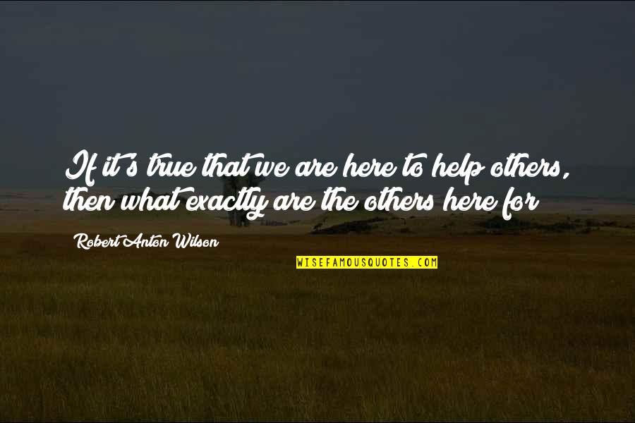 Now What Help Quotes By Robert Anton Wilson: If it's true that we are here to