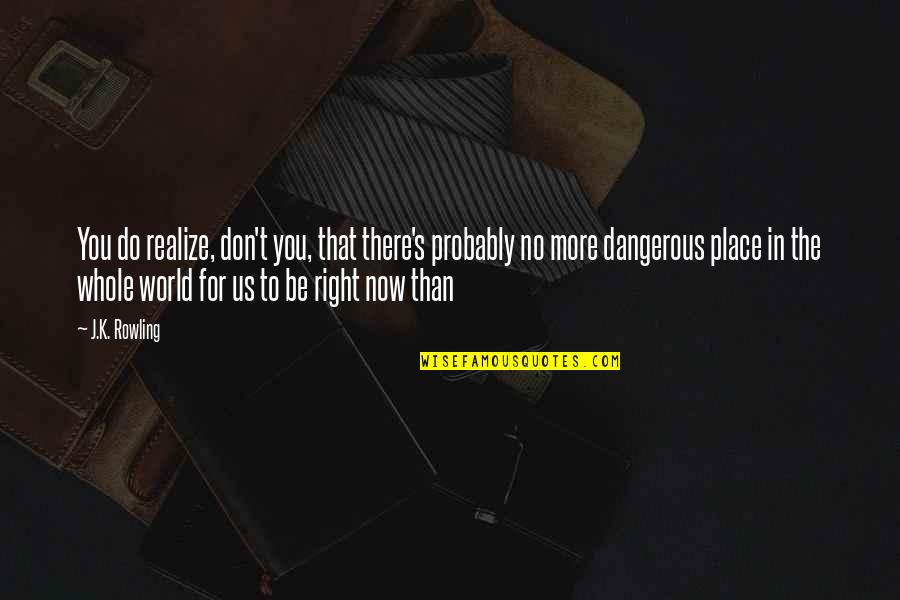 Now You Realize Quotes By J.K. Rowling: You do realize, don't you, that there's probably