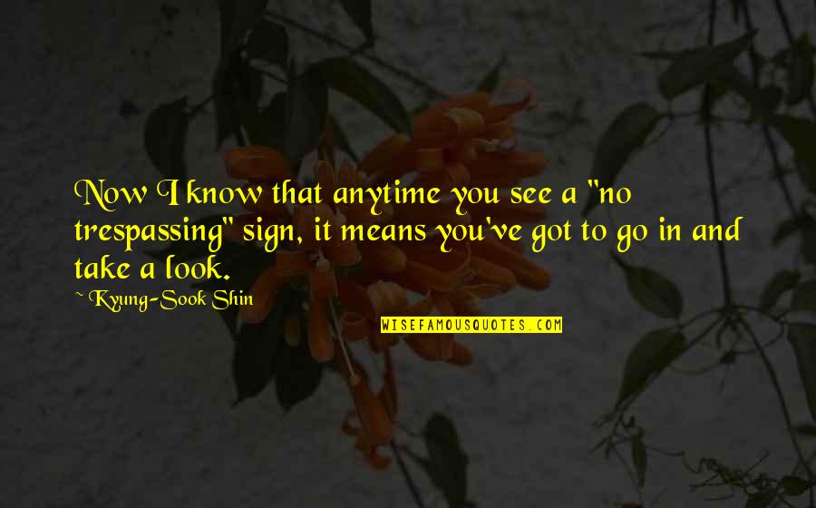 Now You See It Quotes By Kyung-Sook Shin: Now I know that anytime you see a