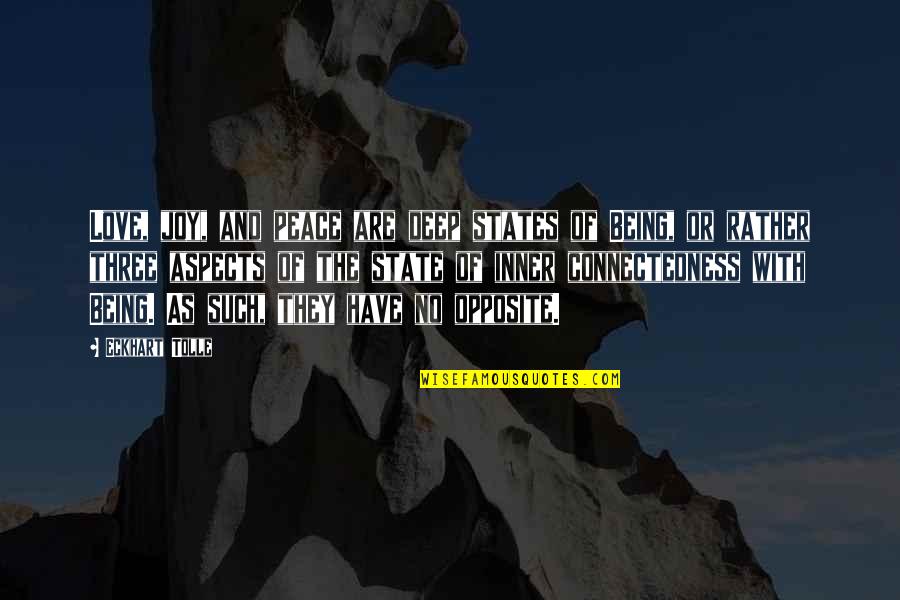 Nowiny Rzesz W Quotes By Eckhart Tolle: Love, joy, and peace are deep states of