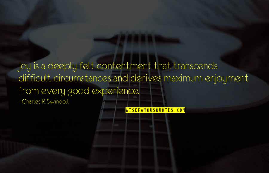 Nowitzki Dirk Quotes By Charles R. Swindoll: Joy is a deeply felt contentment that transcends Nowitzki Dirk Quotes By Charles R. Swindoll: Joy is a deeply felt contentment that transcends