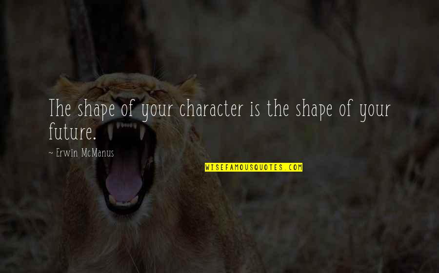 Nowitzki Stats Quotes By Erwin McManus: The shape of your character is the shape Nowitzki Stats Quotes By Erwin McManus: The shape of your character is the shape