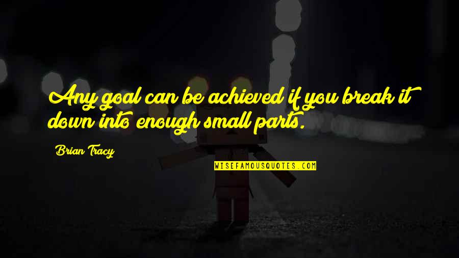 Noxzema Quotes By Brian Tracy: Any goal can be achieved if you break