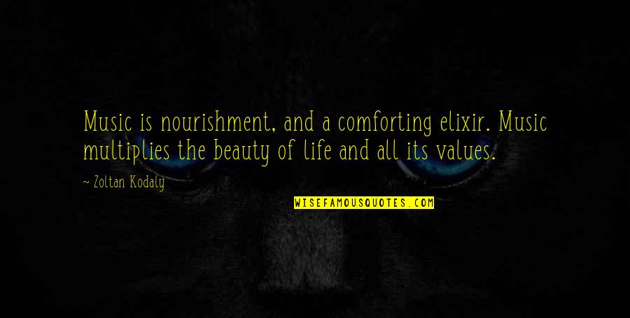 Noyez Poorten Quotes By Zoltan Kodaly: Music is nourishment, and a comforting elixir. Music