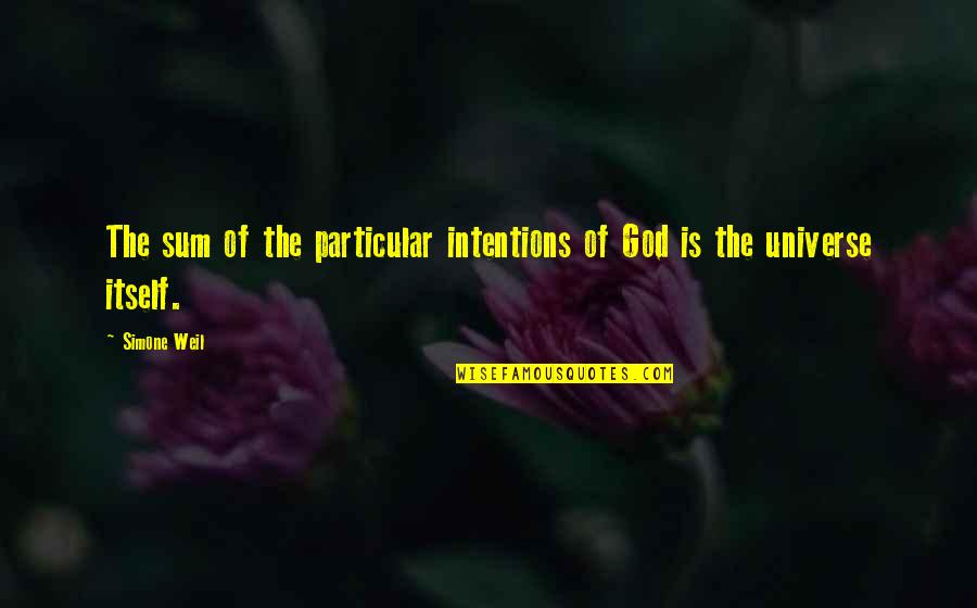 Nozbe Quotes By Simone Weil: The sum of the particular intentions of God