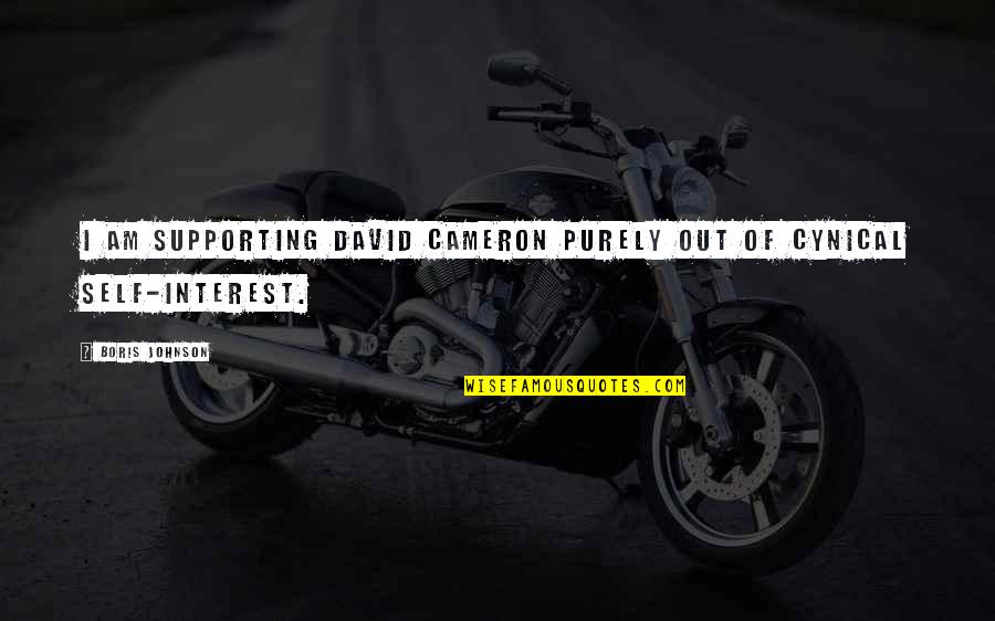 Nozzle Quotes By Boris Johnson: I am supporting David Cameron purely out of