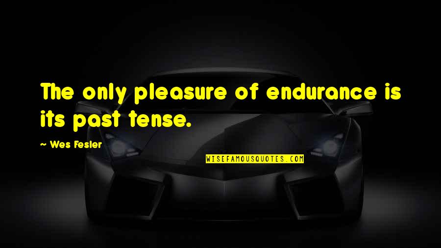 Nstp Quotes By Wes Fesler: The only pleasure of endurance is its past