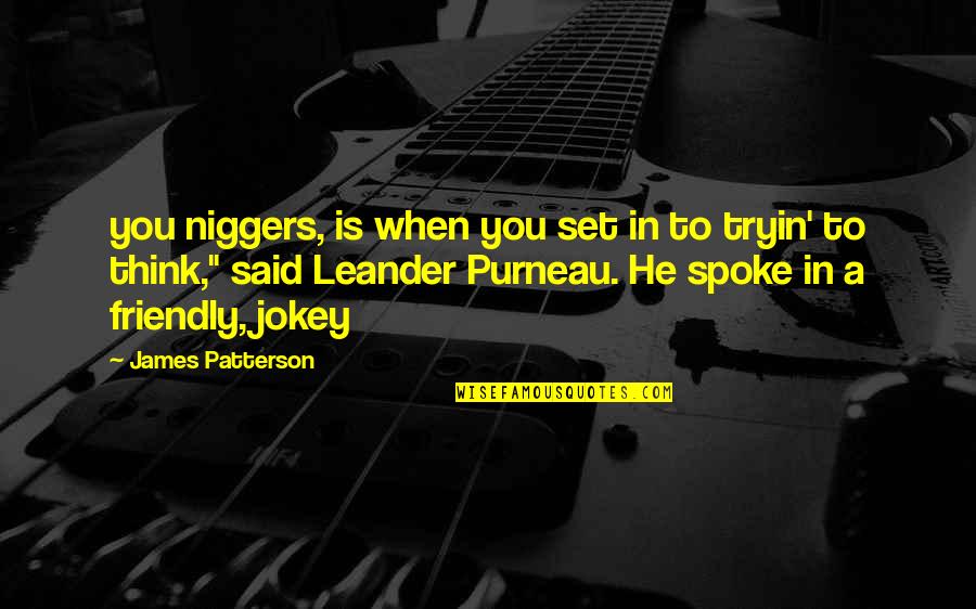 Ntng Quotes By James Patterson: you niggers, is when you set in to