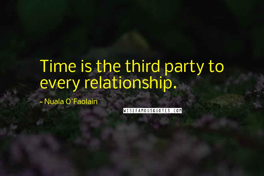 Nuala O'Faolain quotes: Time is the third party to every relationship.