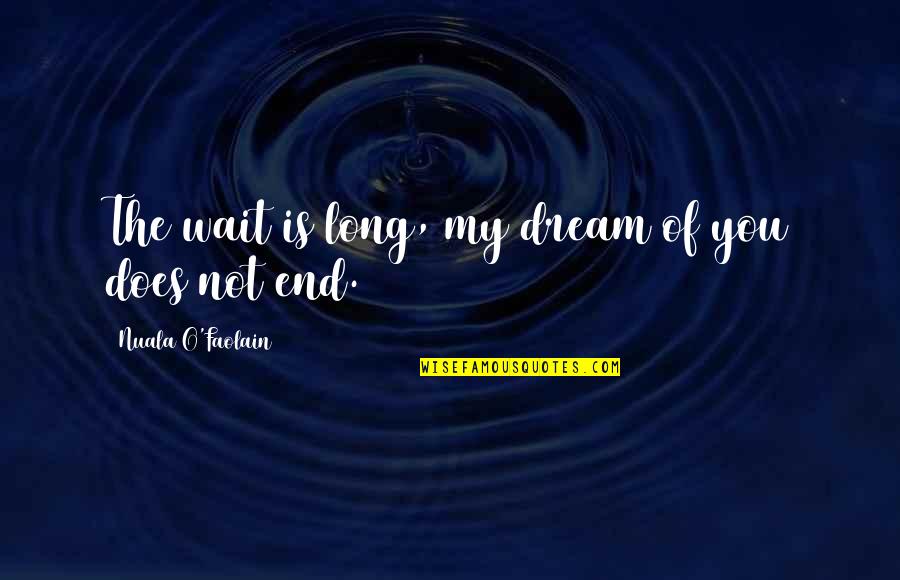 Nuala O'faolain Quotes By Nuala O'Faolain: The wait is long, my dream of you