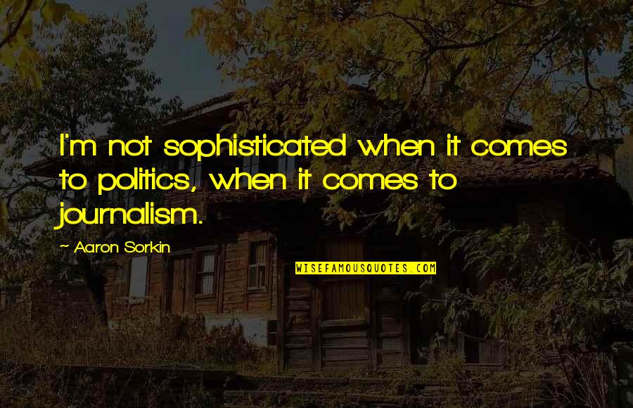 Nubar Gulbenkian Quotes By Aaron Sorkin: I'm not sophisticated when it comes to politics,