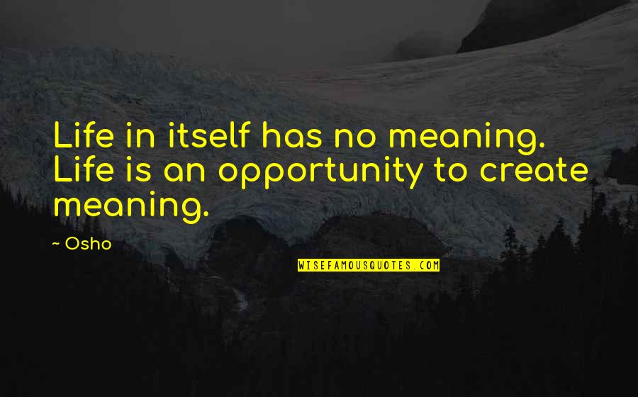Nuccia Hernan Quotes By Osho: Life in itself has no meaning. Life is