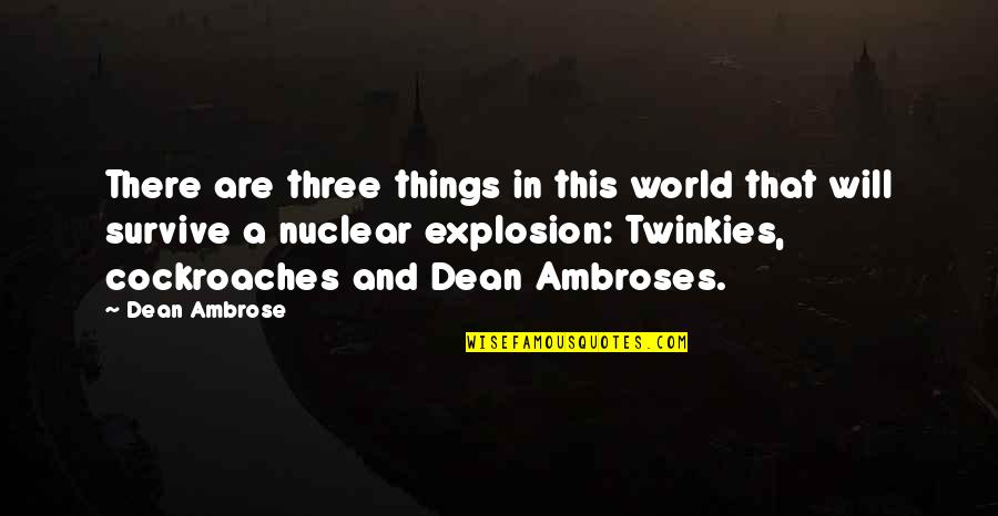 Nuclear Explosion Quotes By Dean Ambrose: There are three things in this world that