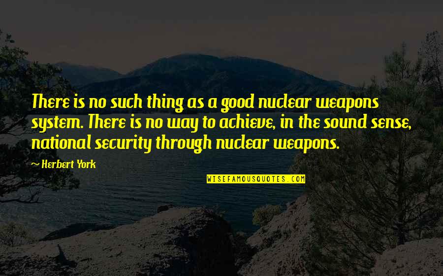 Nuclear Weapons Quotes By Herbert York: There is no such thing as a good