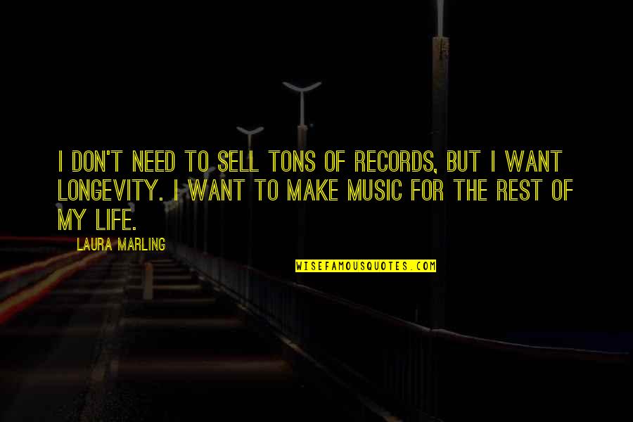 Nucleobases Quotes By Laura Marling: I don't need to sell tons of records,