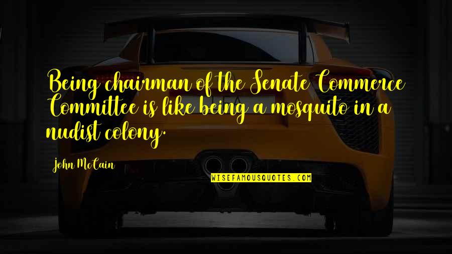 Nudist Quotes By John McCain: Being chairman of the Senate Commerce Committee is