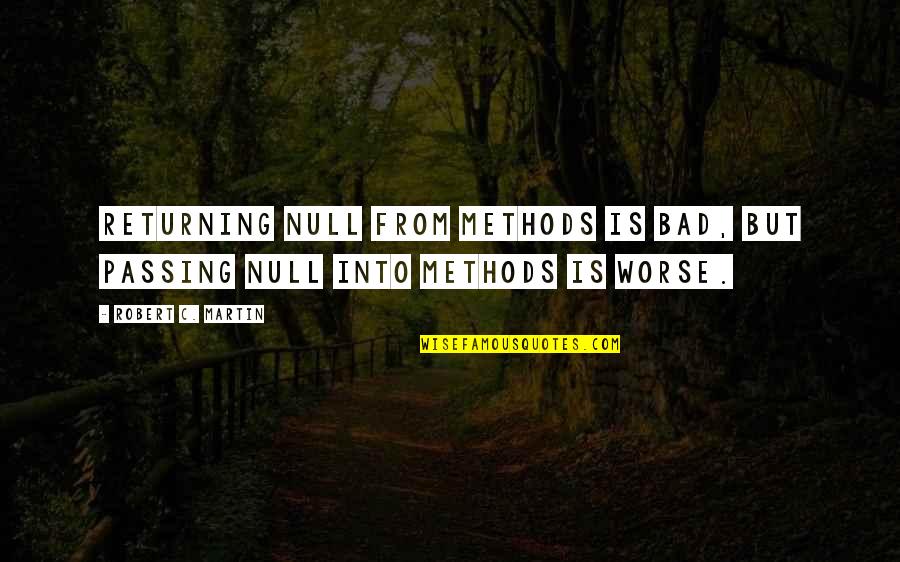 Null Quotes By Robert C. Martin: Returning null from methods is bad, but passing