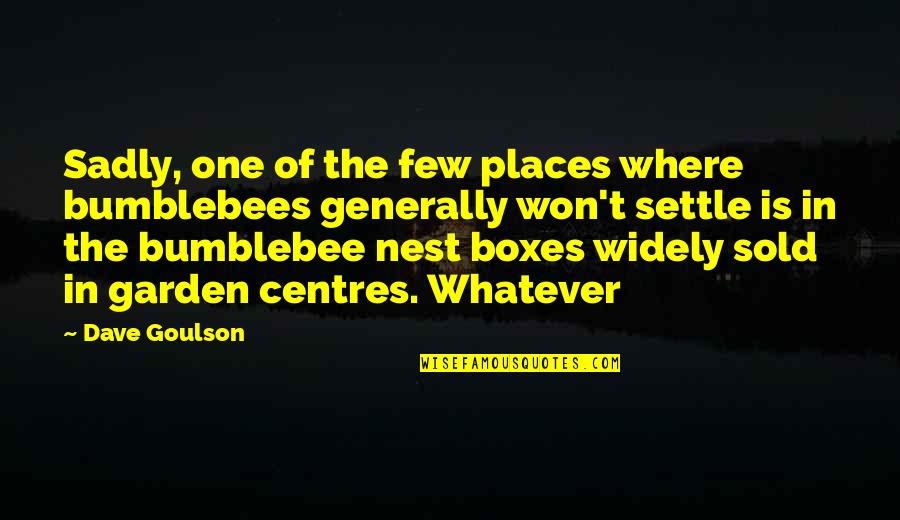Nullarbor Fibre Quotes By Dave Goulson: Sadly, one of the few places where bumblebees Nullarbor Fibre Quotes By Dave Goulson: Sadly, one of the few places where bumblebees