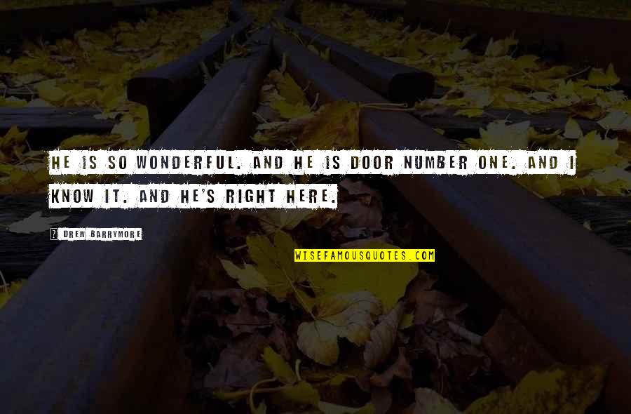 Number 1 Love Quotes By Drew Barrymore: He is so wonderful. And he is door
