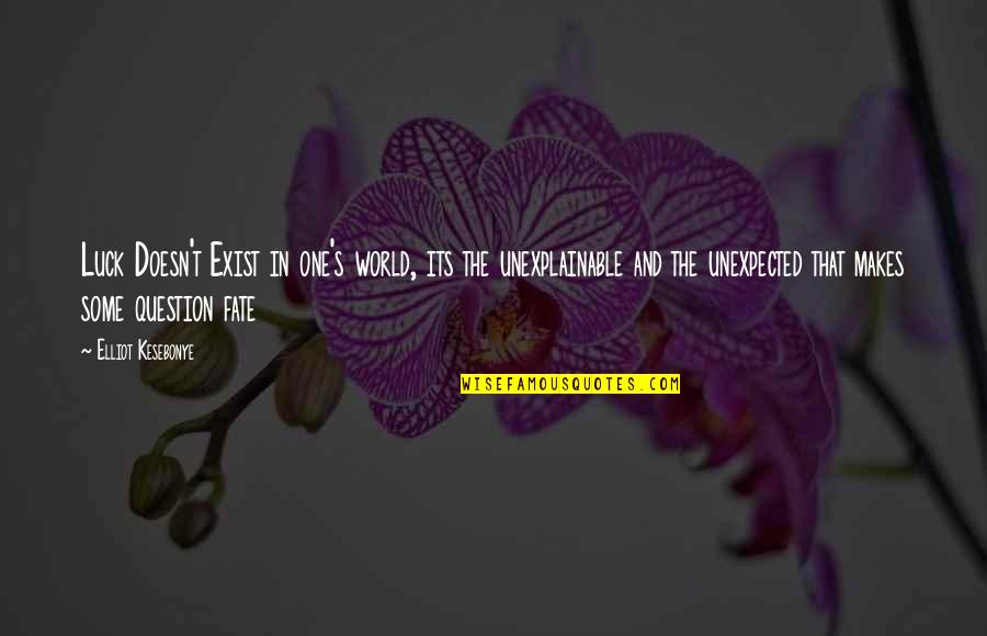 Number The Stars Quotes By Elliot Kesebonye: Luck Doesn't Exist in one's world, its the